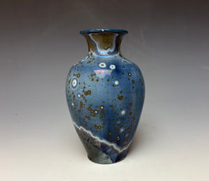 Cobalt Galaxy Crystalline Glazed Mini Vase
