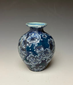Crystalline Glazed Mini Vase in Atlantic Storm Blue 2