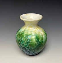 Load image into Gallery viewer, Crystalline Mini Vase in Ivory, Green and Blue 2
