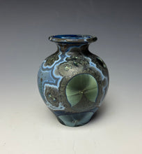 Load image into Gallery viewer, Cobalt Galaxy Crystalline Glazed Mini Vase
