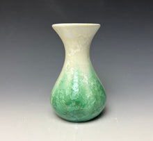 Load image into Gallery viewer, Crystalline Mini Vase in Ivory and Green 3
