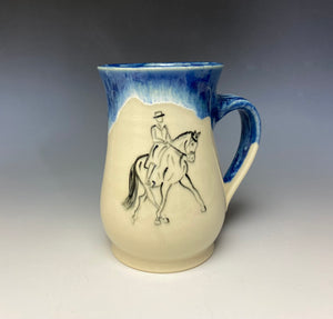 Dressage Horse & Rider Mug - Deep Blue