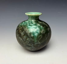 Load image into Gallery viewer, Green Galaxy Crystalline Glazed Mini Vase #2
