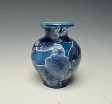 Load image into Gallery viewer, Crystalline Glazed Mini Vase in Atlantic Storm Blue
