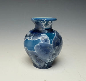 Crystalline Glazed Mini Vase in Atlantic Storm Blue