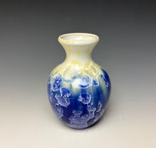 Load image into Gallery viewer, Crystalline Mini Vase in Ivory and Blue
