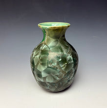Load image into Gallery viewer, Crystalline Glazed Vase in Green Galaxy
