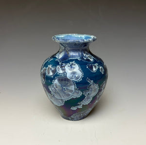 Crystalline Glazed Mini Vase in Atlantic Storm Blue 7