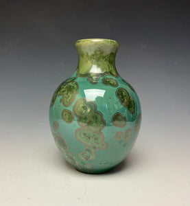 Emerald Green Crystalline Glazed Mini Vase 5