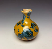 Load image into Gallery viewer, Blue and Orange Crystalline Mini Vase
