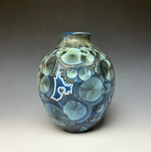 Cobalt Galaxy Crystalline Glazed Vase