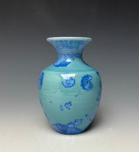 Load image into Gallery viewer, Teal Blue Crystalline Glazed Mini Vase
