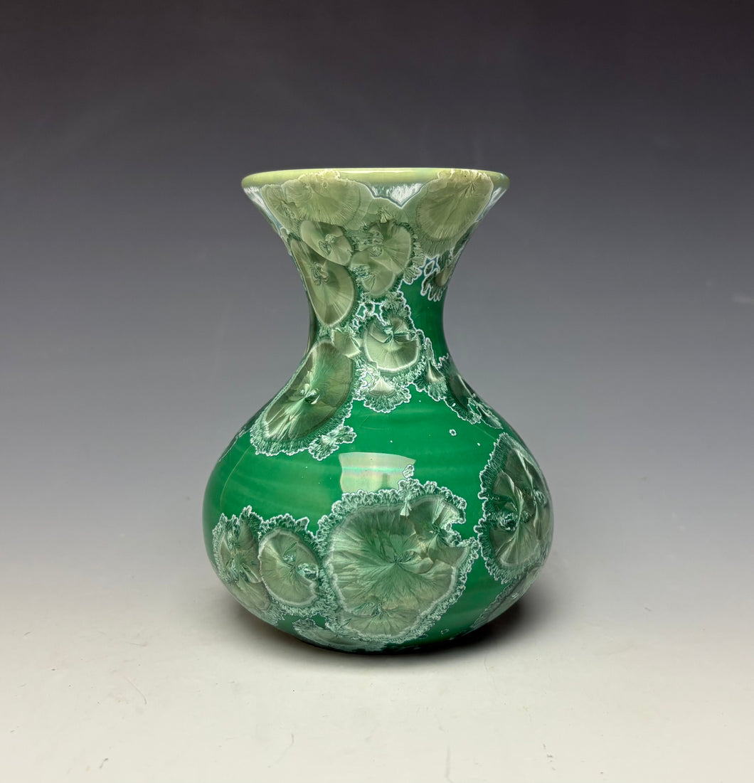 Emerald Green Crystalline Glazed Mini Vase 8
