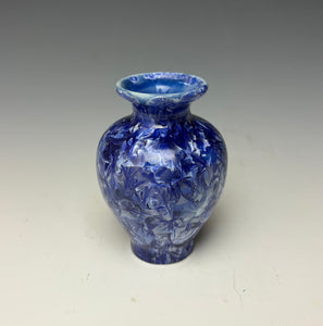 Winter Sky Blue Crystalline Glazed Mini Vase #3