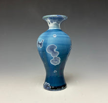 Load image into Gallery viewer, Crystalline Glazed Mini Vase in Atlantic Storm Blue 4
