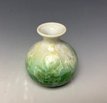 Load image into Gallery viewer, Crystalline Mini Vase in Ivory and Green
