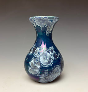 Crystalline Glazed Mini Vase in Atlantic Storm Blue