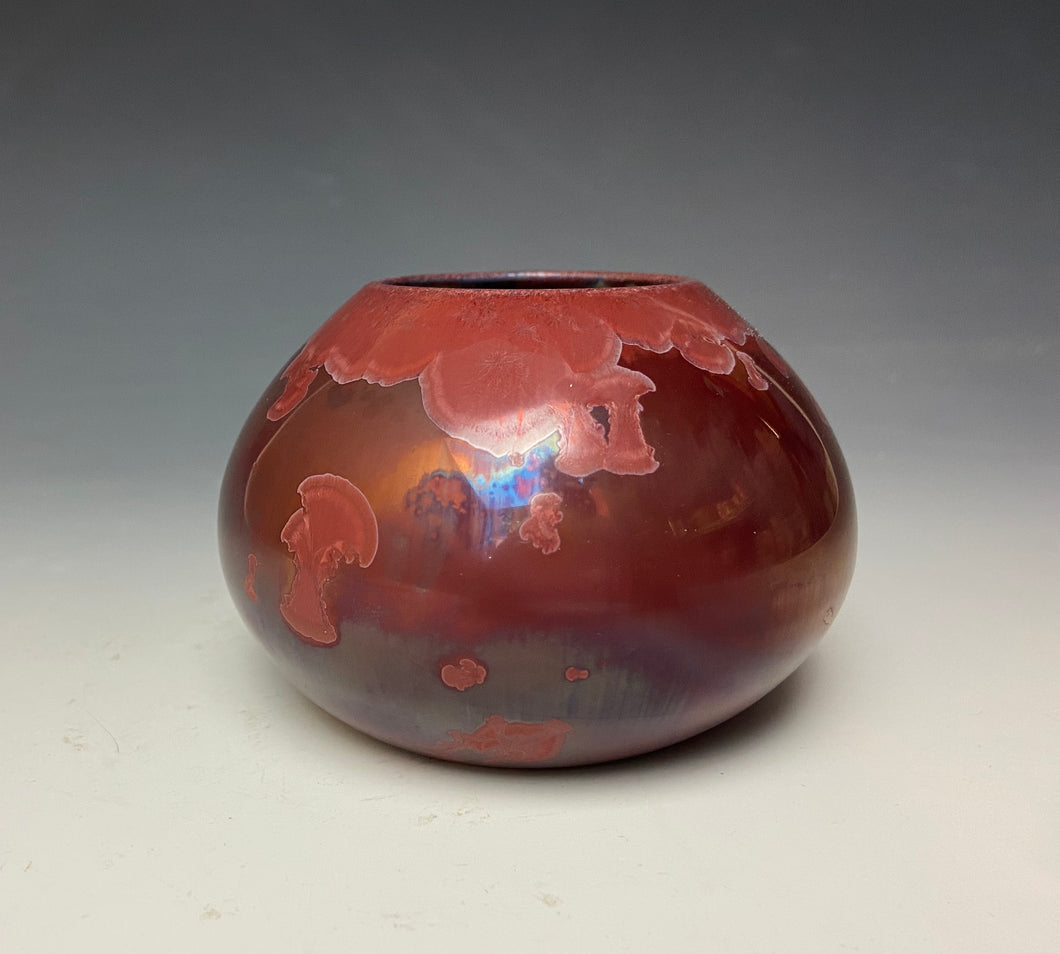 Ruby Crystalline Glazed Mini Vase