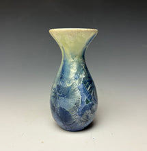 Load image into Gallery viewer, Crystalline Glazed Mini Vase in Light Green with Blue
