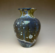 Load image into Gallery viewer, Cobalt Galaxy Crystalline Glazed Vase 7
