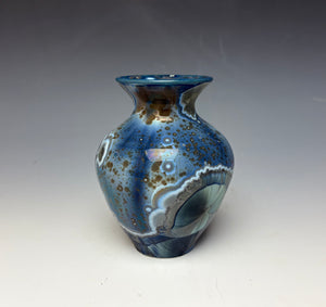 Cobalt Galaxy Crystalline Glazed Mini Vase 4