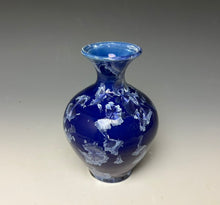 Load image into Gallery viewer, Winter Sky Blue Crystalline Glazed Mini Vase
