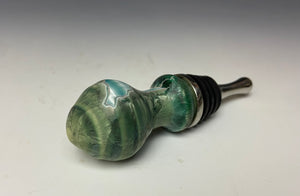 Crystalline Glazed Bottle Stopper- Emerald Green #2