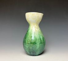 Load image into Gallery viewer, Ivory and Emerald Crystalline Sake Pitcher
