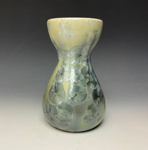 Olive and Denim Crystalline Glazed Bulb Vase