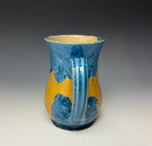 Crystalline Glazed Mug 18 oz - Blue and Orange #1