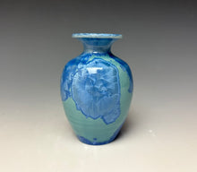Load image into Gallery viewer, Light Teal Blue Crystalline Glazed Mini Vase 3
