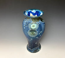 Load image into Gallery viewer, Cobalt Galaxy Crystalline Glazed Vase 14
