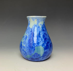 Teal Blue Crystalline Glazed Vase