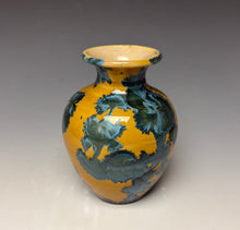 Load image into Gallery viewer, Blue and Orange Crystalline Mini Vase 3
