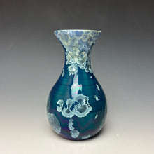 Load image into Gallery viewer, Deep Aqua Crystalline Glazed Mini Vase
