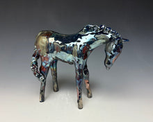 Load image into Gallery viewer, Copper Rainbow Raku Horse 880

