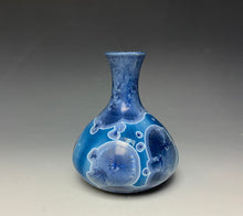 Load image into Gallery viewer, Crystalline Glazed Mini Vase in Atlantic Storm Blue
