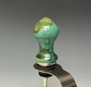 Crystalline Glazed Bottle Stopper- Jade Green