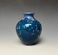 Load image into Gallery viewer, Crystalline Glazed Mini Vase in Atlantic Storm Blue
