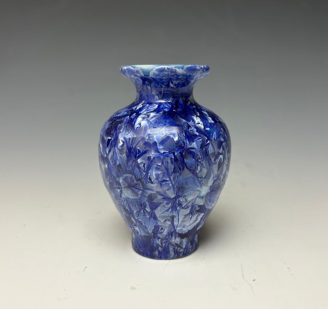 Winter Sky Blue Crystalline Glazed Mini Vase #3