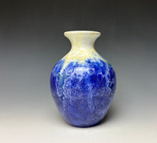 Load image into Gallery viewer, Crystalline Vase in Ivory and Blue 2
