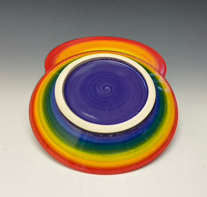 Rainbow Sandwich Plate- Red Rim