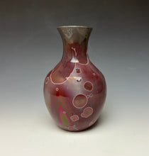 Load image into Gallery viewer, Crystalline Glazed Vase in Ruby
