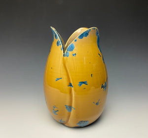 Tulip Vase- Blue and Orange #1