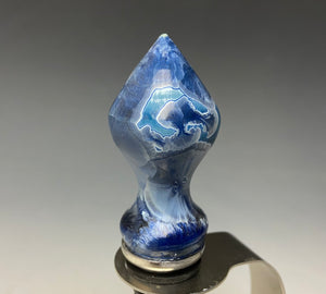 Crystalline Glazed Bottle Stopper- Atlantic Storm Blue