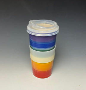 Rainbow Travel Mug - Purple Rim