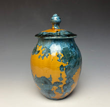 Load image into Gallery viewer, Blue and Orange Crystalline Jar
