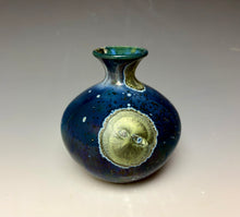 Load image into Gallery viewer, Deep Aquamarine Galaxy Crystalline Glazed Mini Vase
