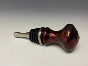 Crystalline Glazed Bottle Stopper- Ruby #2