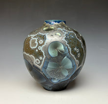 Load image into Gallery viewer, Cobalt Galaxy Crystalline Glazed Vase
